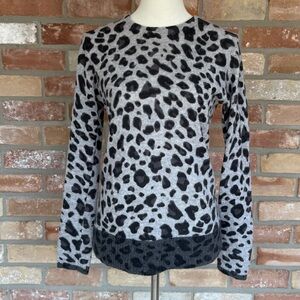 Belle France Cashmere Leopard Print Sweater Size M